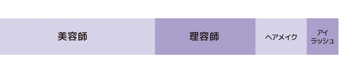 テクニカルスタイリスト科ダブルライセンスコース 就職先チャート